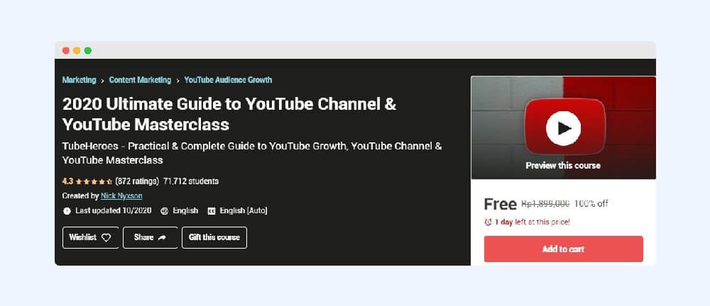 Udemy 2020 Ultimate Guide to YouTube Channel & YouTube Masterclass