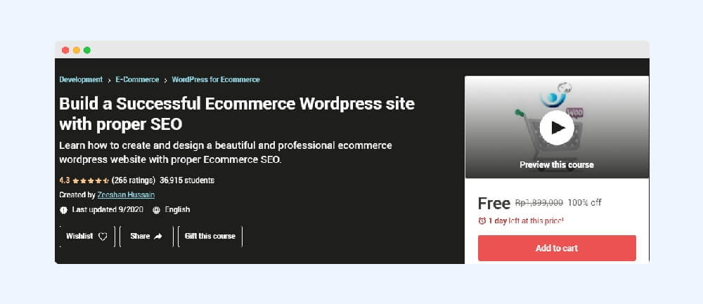 Udemy Build a Successful Ecommerce WordPress site with proper SEO