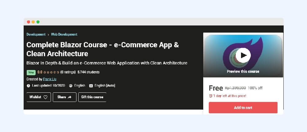Udemy Complete Blazor Course - e-Commerce App & Clean Architecture