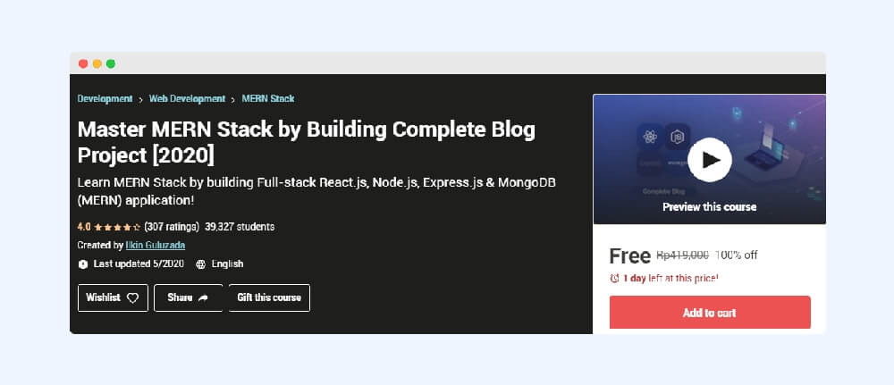 Udemy Master MERN Stack by Building Complete Blog Project 2020